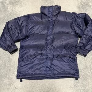 Columbia Down Puffer Jacket Womens Small Blue quilted Coat Vintage Winter